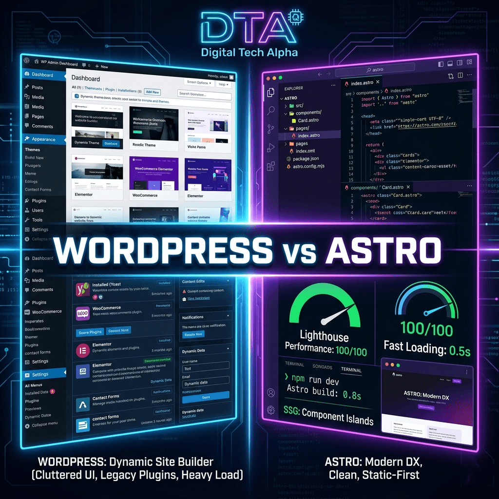 Astro vs WordPress comparison 2026 speed and performance